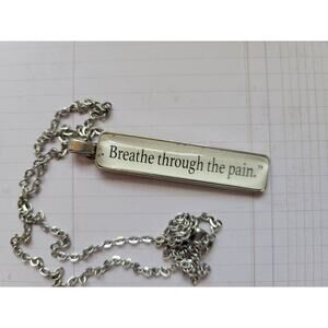 Breathe Through the Pain pendant necklace made with Hooked book pages
